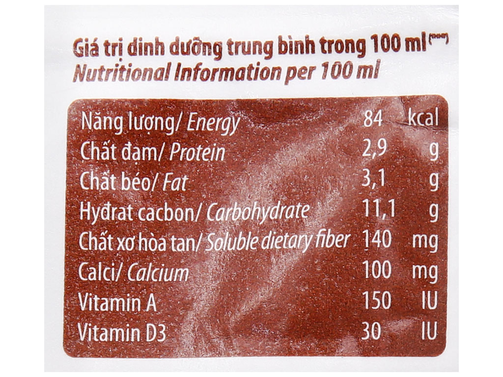 Thùng 48 bịch sữa dinh dưỡng socola Vinamilk A&D3 220ml 5