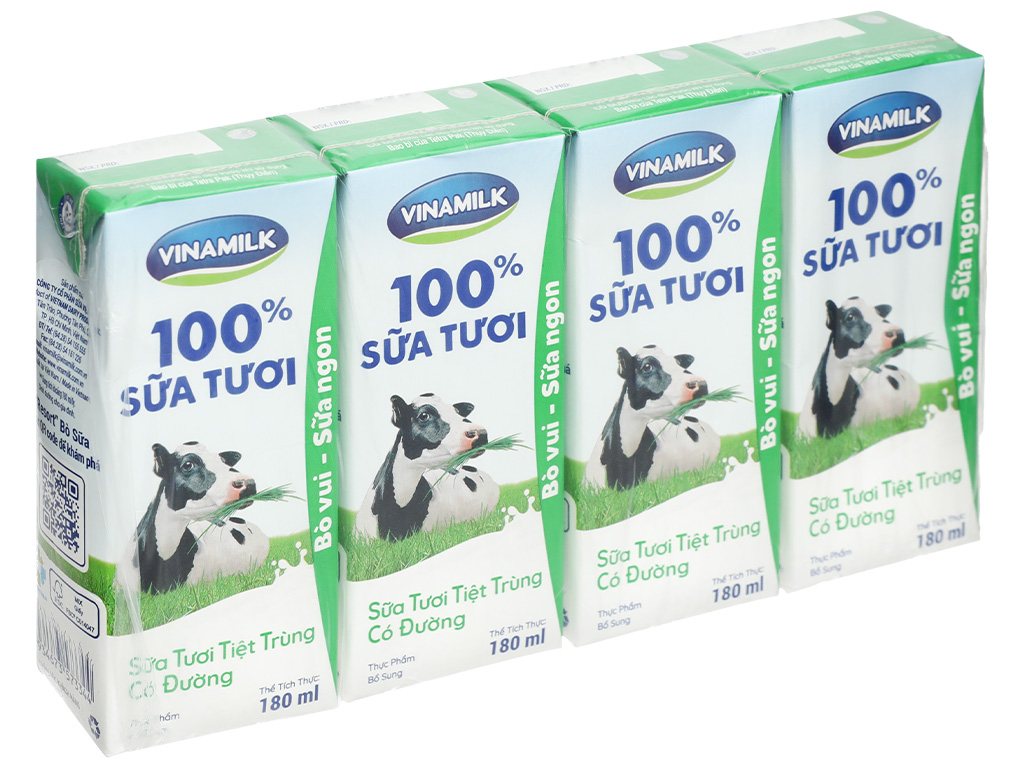 Thùng 48 hộp sữa tươi có đường Vinamilk 180ml 3