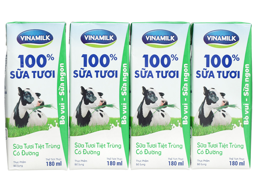 Thùng 48 hộp sữa tươi có đường Vinamilk 180ml 4