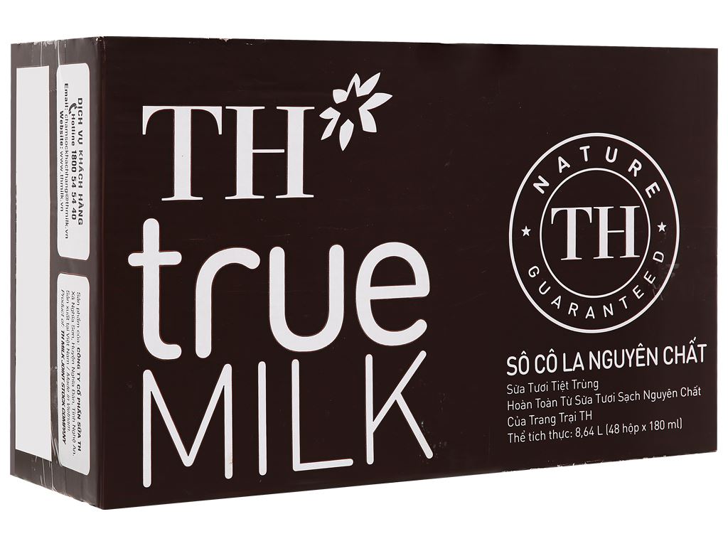 Thùng 48 hộp sữa tươi tiệt trùng socola TH true MILK 180ml 1