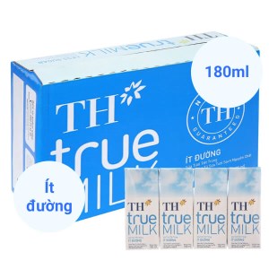 Thùng 48 hộp sữa tươi tiệt trùng ít đường TH true MILK 180ml