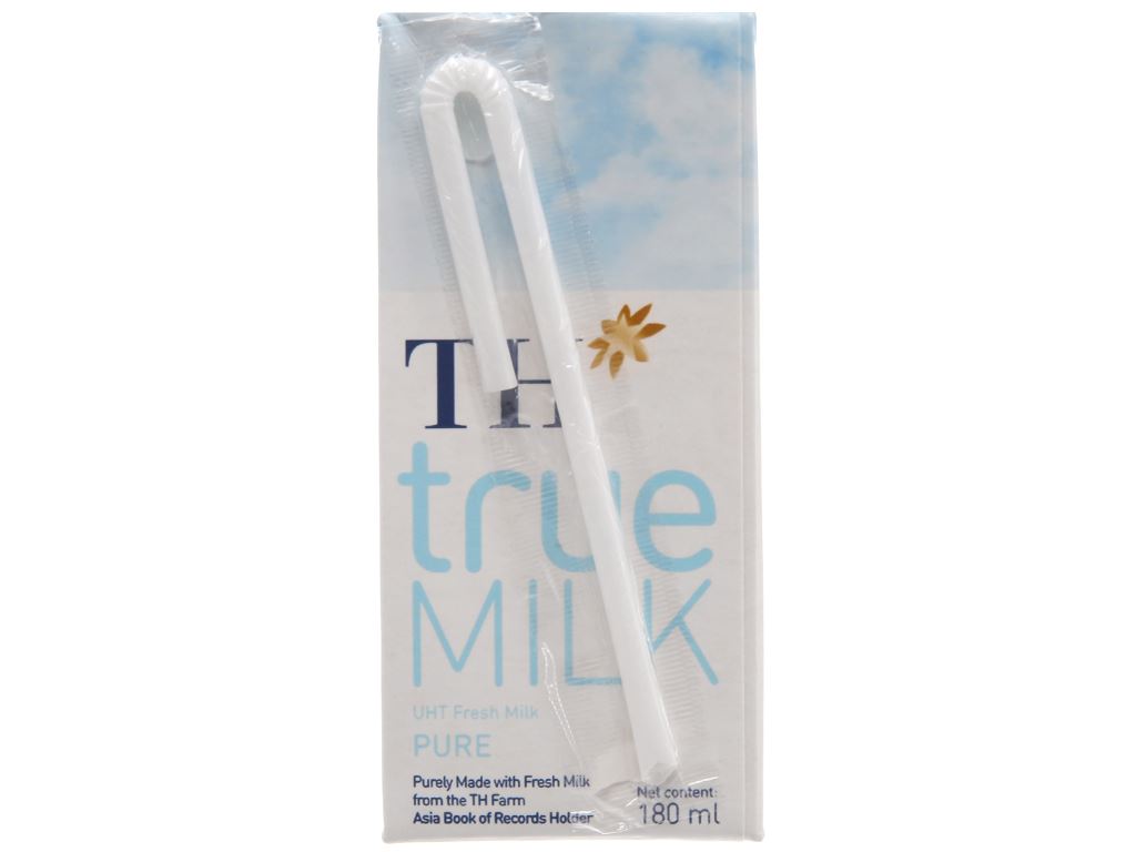 Thùng 48 hộp sữa tươi tiệt trùng nguyên chất không đường TH true MILK 180ml 4