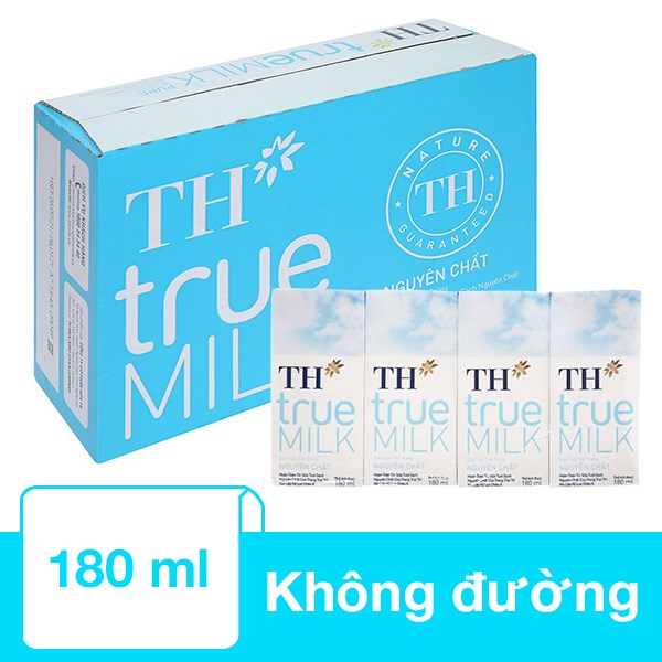 Thùng 48 Hộp Sữa Tươi Tiệt Trùng Th True Milk Không Đường 180 Ml (Từ 1 Tuổi)