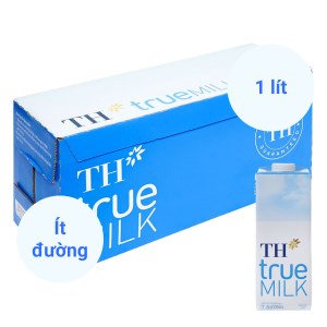 Thùng 12 hộp sữa tươi tiệt trùng ít đường TH true MILK hộp 1 lít