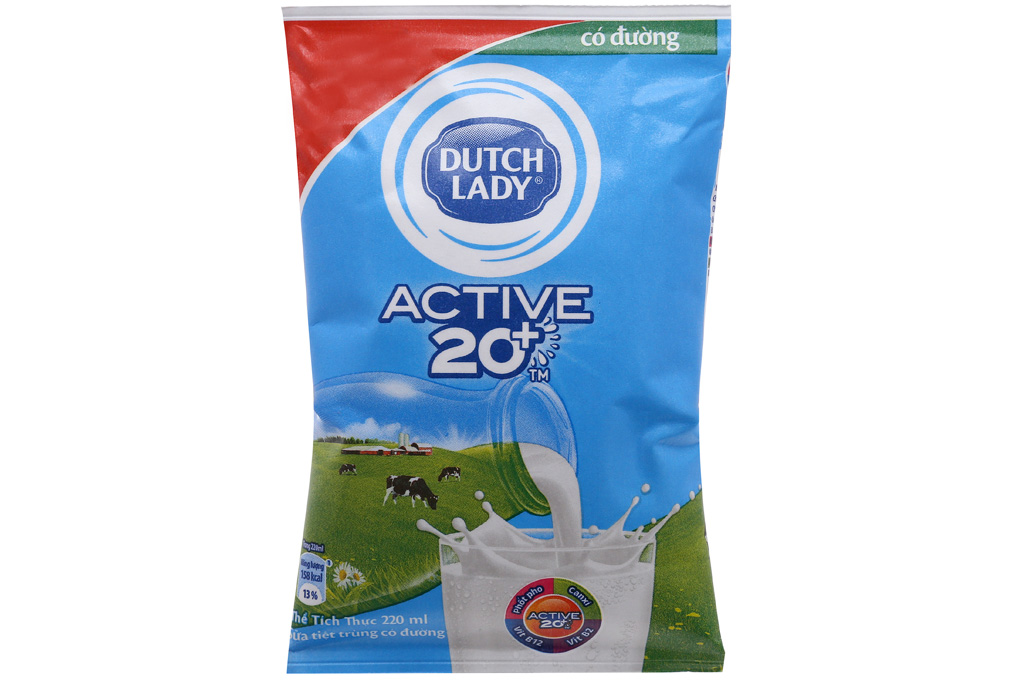 Thùng Sữa tiệt trùng Dutch Lady Có đường bịch 220ml (48 bịch)
