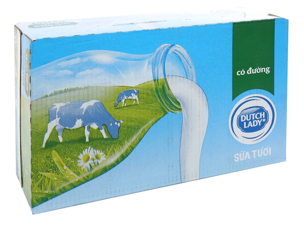 Thùng 48 hộp sữa tươi tiệt trùng có đường Dutch Lady 180ml 1