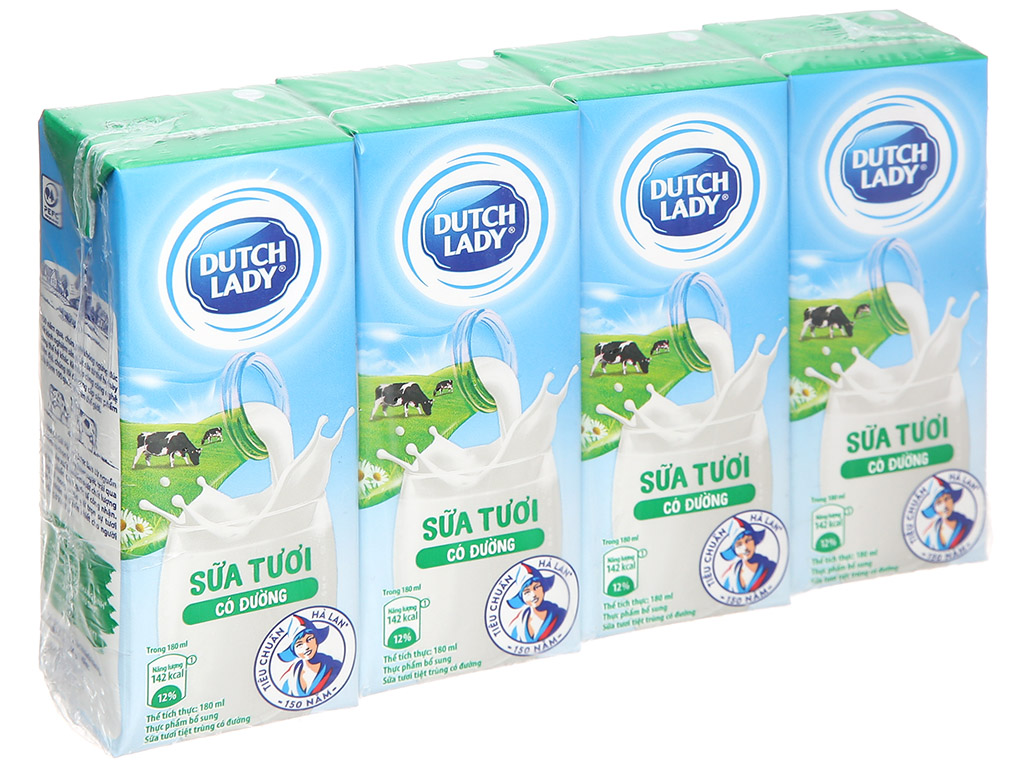 Thùng 48 hộp sữa tươi tiệt trùng có đường Dutch Lady 180ml 3