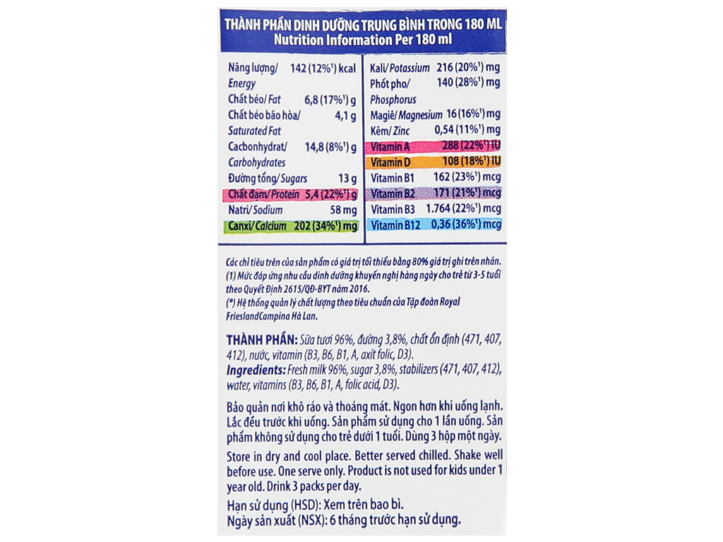 Thùng 48 hộp sữa tươi tiệt trùng có đường Dutch Lady 180ml 10