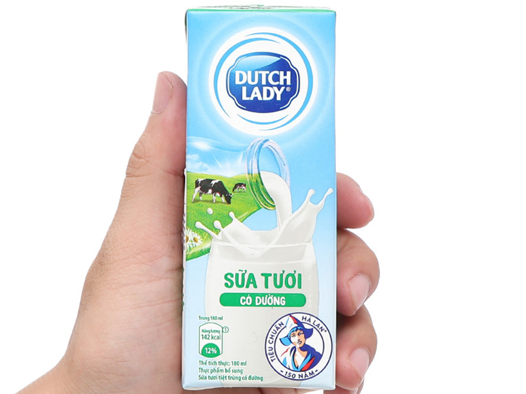 Thùng 48 hộp sữa tươi tiệt trùng có đường Dutch Lady 180ml 11