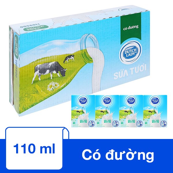 Lốc 4 hộp sữa tươi tiệt trùng Dutch Lady có đường 110 ml (từ 1 tuổi) 3