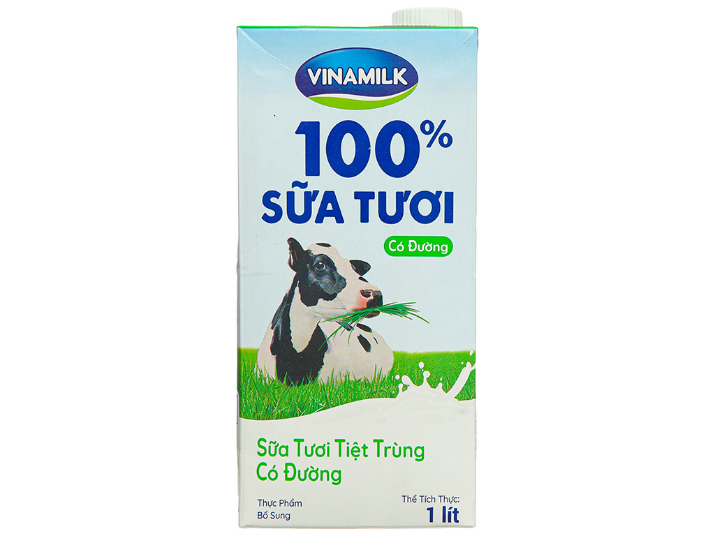 Thùng 12 hộp sữa tươi có đường Vinamilk 1 lít 3