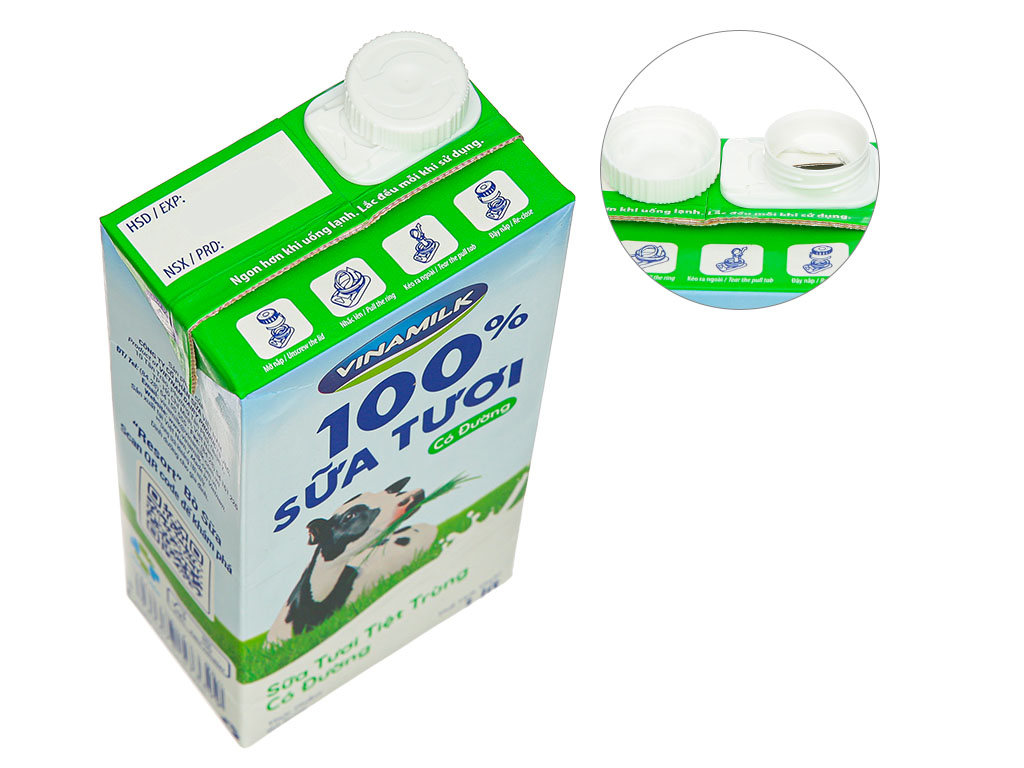 Thùng 12 hộp sữa tươi có đường Vinamilk 1 lít 7