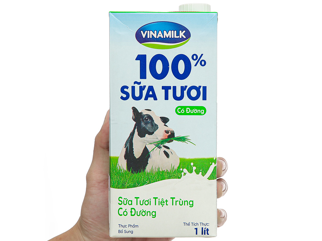 Thùng 12 hộp sữa tươi có đường Vinamilk 1 lít 9