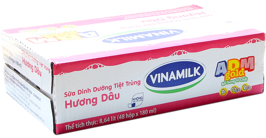 Sữa tiệt trùng ADM Gold hương Dâu hộp 180ml (thùng 48 hộp)