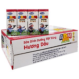 Thùng sữa dinh dưỡng tiệt trùng Vinamilk ADM Gold hương Dâu hộp 180ml (48 hộp)