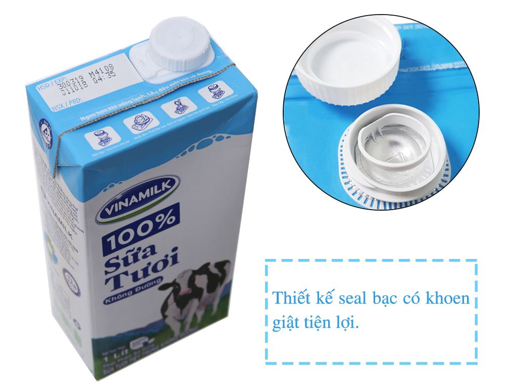 Thùng 12 hộp sữa tươi không đường Vinamilk 1 lít 4