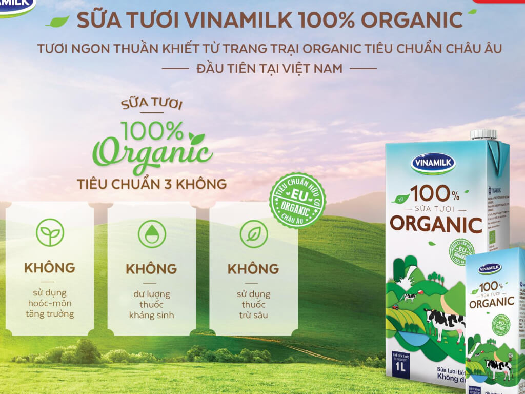 Thùng 12 hộp sữa tươi nguyên chất không đường Vinamilk 100% Organic 1 lít 2