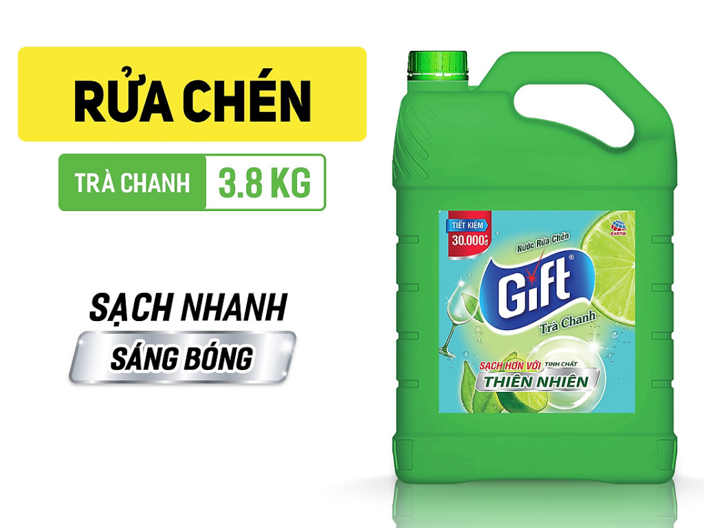 Nước rửa chén Gift hương trà chanh can 3.8kg 6