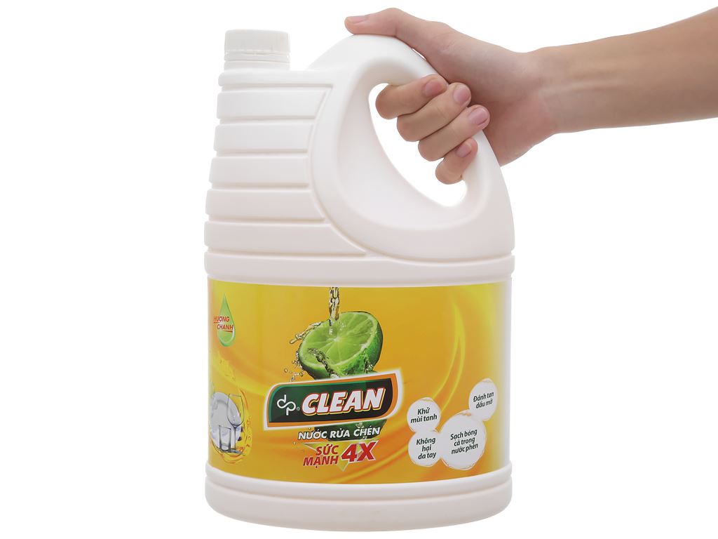 Nước rửa chén dp CLEAN sức mạnh 4X hương chanh can 3.8 lít 5