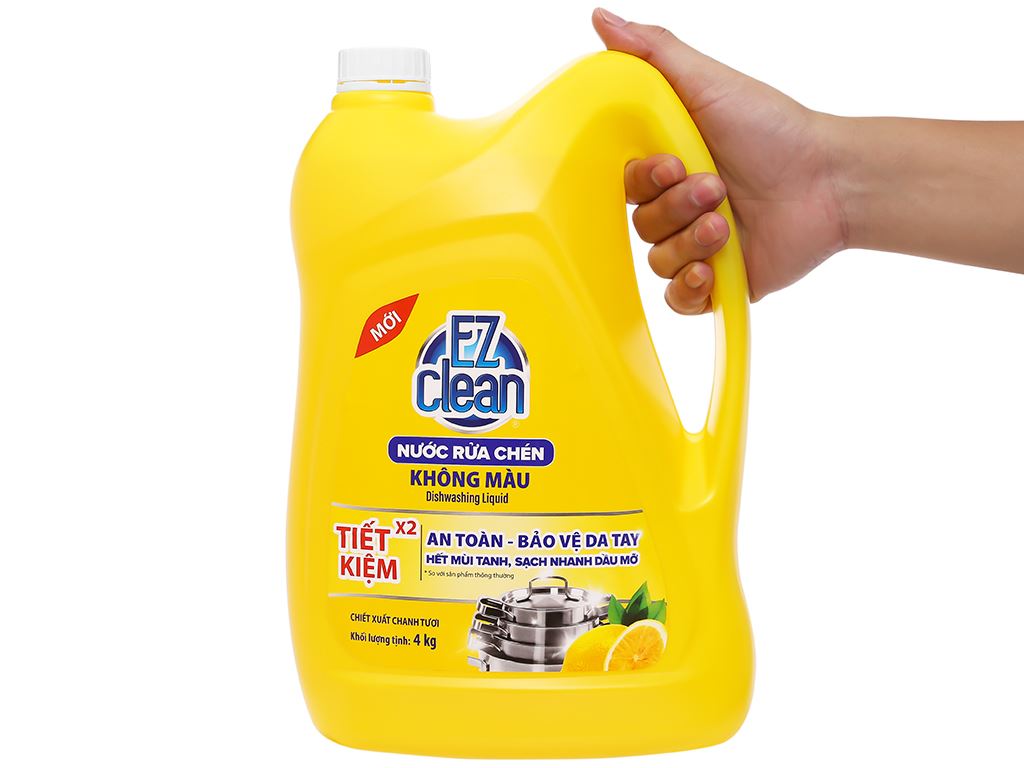 Nước rửa chén Ez Clean chiết xuất chanh tươi can 4kg 5