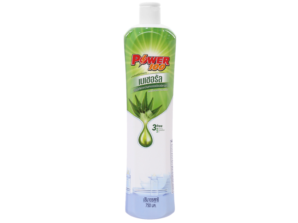 Nước rửa chén POWER100 Natural chiết xuất nha đam hữu cơ chai 750ml 1