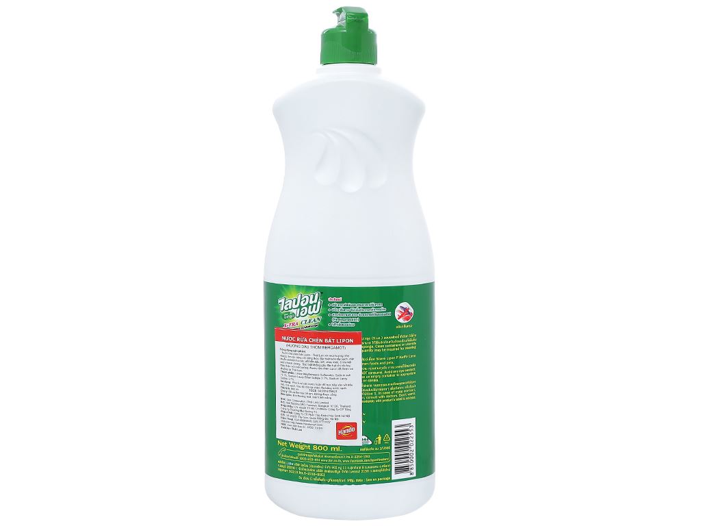 Nước rửa chén Lipon hương dầu thơm Bergamot chai 800ml 3