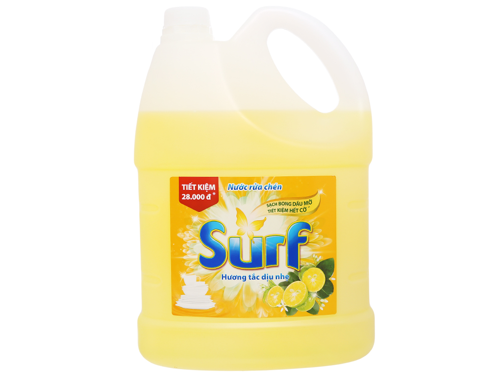 Nước rửa chén Surf hương tắc dịu nhẹ can 4kg 1