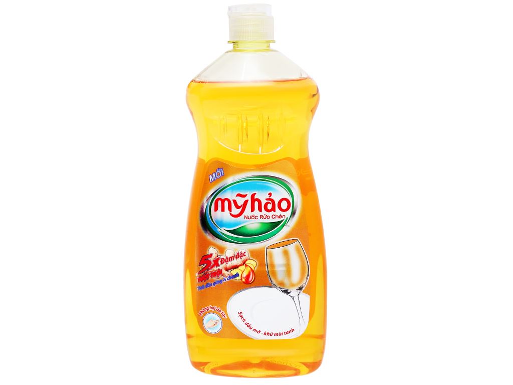 Nước rửa chén Mỹ Hảo 5X đậm đặc tinh dầu gừng & chanh chai 750g 1