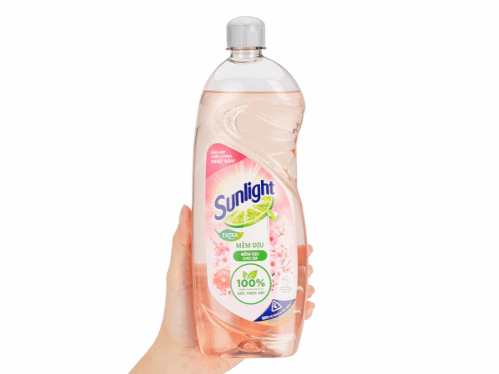Nước rửa chén Sunlight hương bưởi tây và hoa anh đào mềm dịu da tay chai 725ml 11