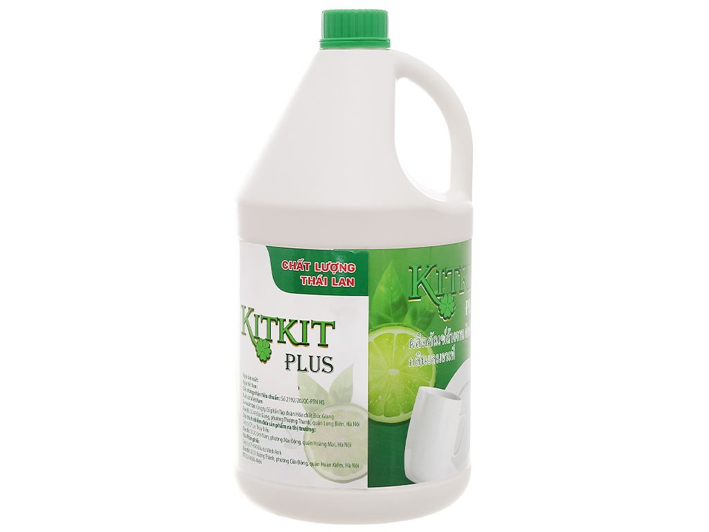 Nước rửa chén KitKit Plus hương trà xanh & chanh can 3.5 lít 3