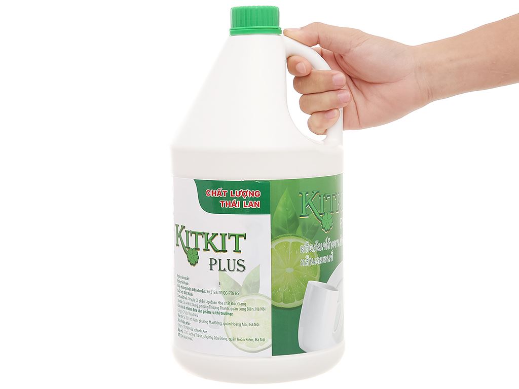 Nước rửa chén KitKit Plus hương trà xanh & chanh can 3.5 lít 5