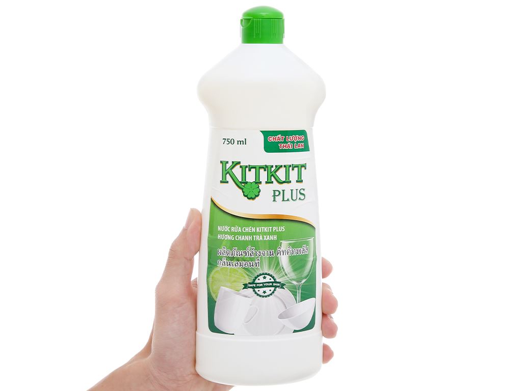 Nước rửa chén KitKit Plus hương trà xanh & chanh chai 750ml 5