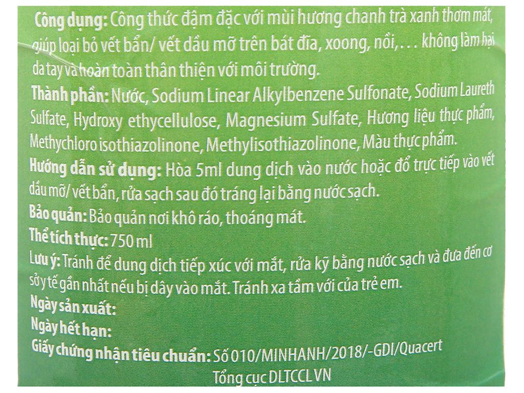 Nước rửa chén KitKit Plus hương trà xanh & chanh chai 750ml 4