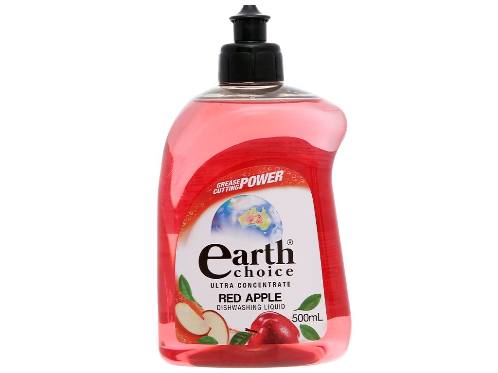 Nước rửa chén Earth Choice đậm đặc hương táo chai 500ml 1