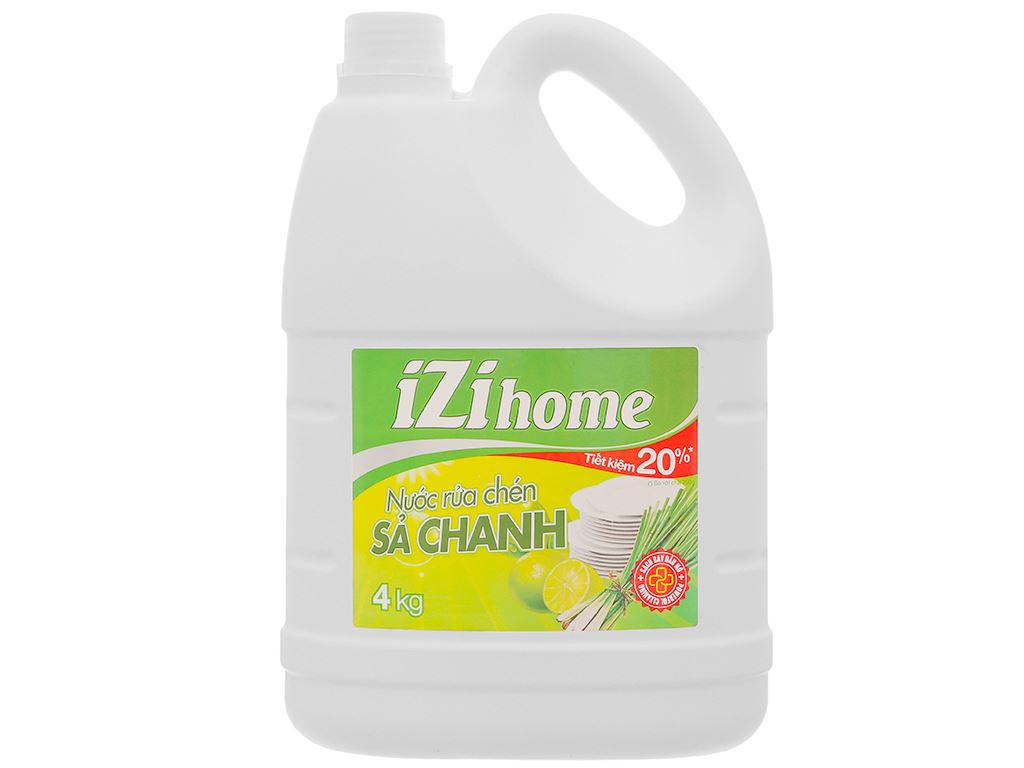 Nước rửa chén IZI HOME hương sả chanh can 4kg 1