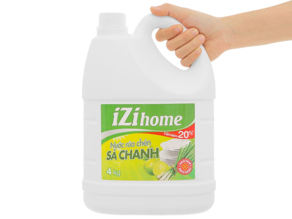 Nước rửa chén IZI HOME hương sả chanh can 3.92 lít 4