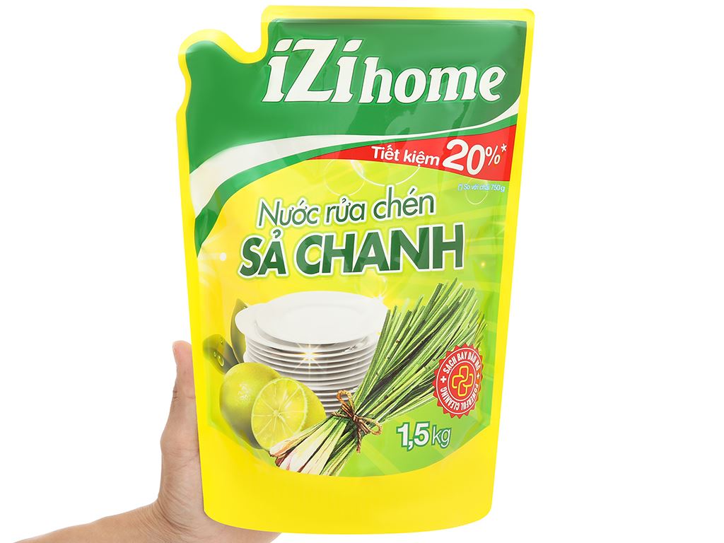 Nước rửa chén IZI HOME hương sả chanh túi 1.47 lít 5