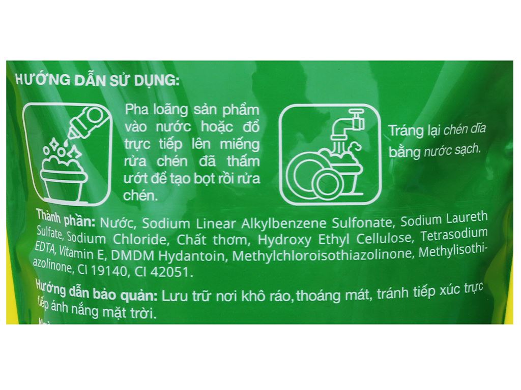 Nước rửa chén IZI HOME trà xanh muối biển túi 750g 5
