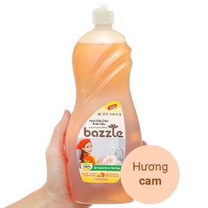 Nước rửa chén dược liệu Bazzle hương cam chai 845ml