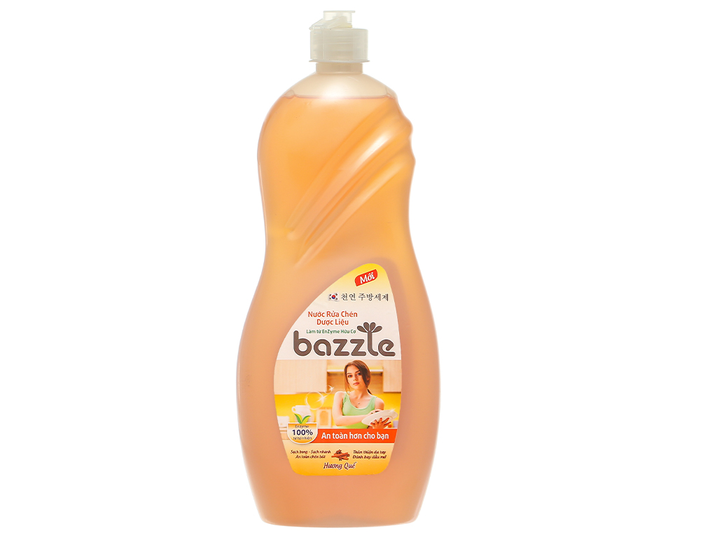 Nước rửa chén dược liệu Bazzle hương quế chai 845ml 1