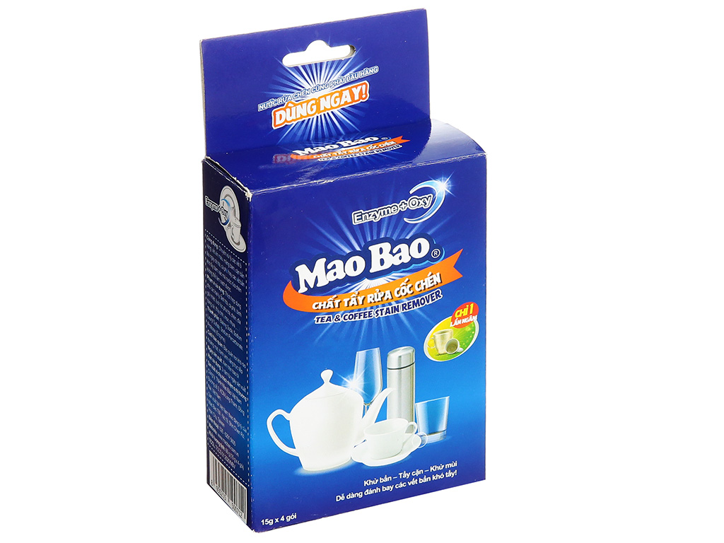 Bột tẩy rửa ly chén Mao Bao 60g (4 gói x 15g) 2