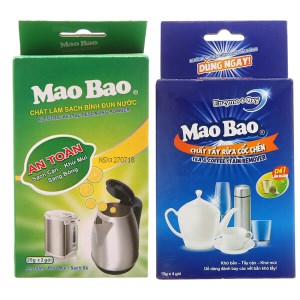 Bột rửa ly 60g và bột rửa bình đun nước 25g Mao Bao