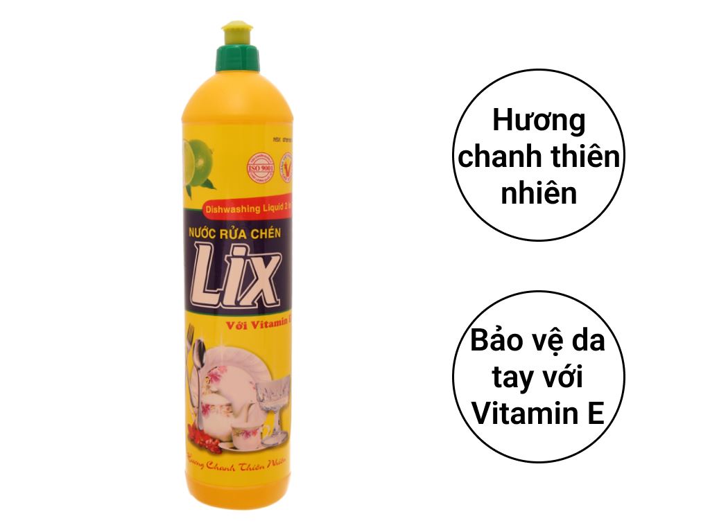 Nước rửa chén Lix Vitamin E hương chanh chai 784ml 2