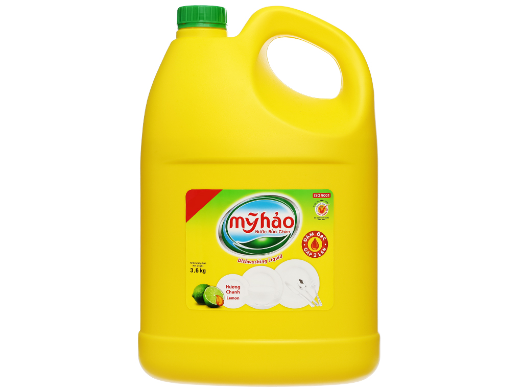 Nước rửa chén Mỹ Hảo hương chanh can 3.6kg 1