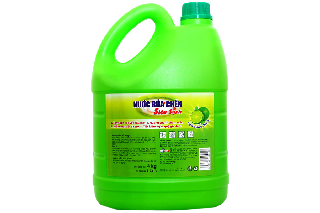Nước rửa chén Lix siêu sạch hương Chanh can 4kg
