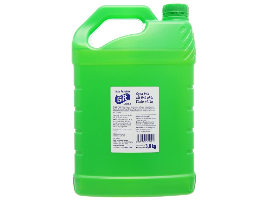 Nước rửa chén Gift hương chanh can 3.8kg 3