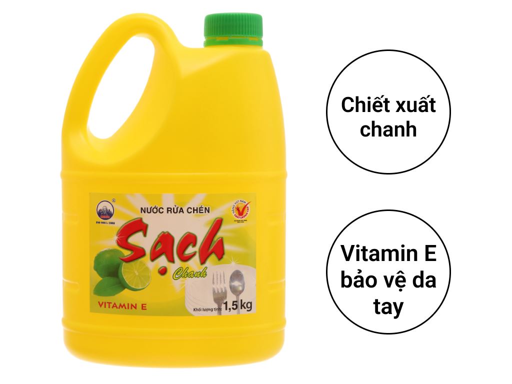 Nước rửa chén NET Sạch Vitamin E hương chanh can 1.46 lít 2