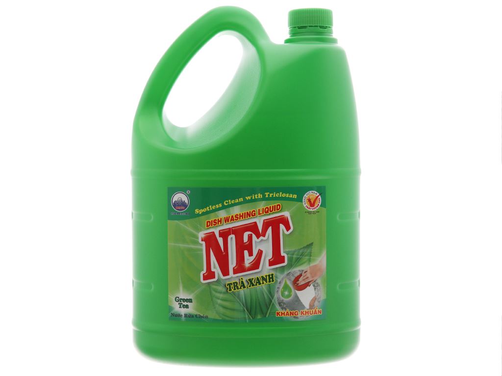 Nước rửa chén NET kháng khuẩn hương trà xanh can 3.88 lít 1