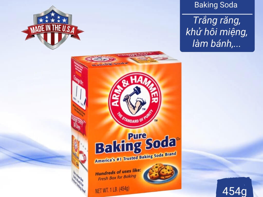 Bột baking soda Arm & Hammer hộp 454g 2