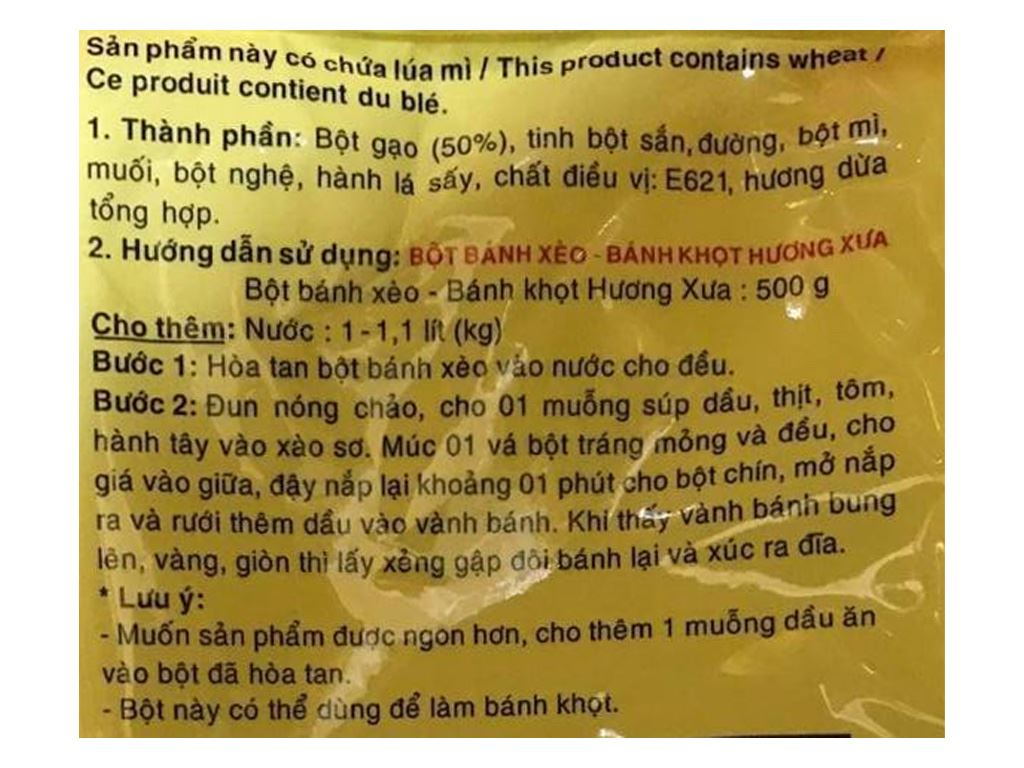 Bột bánh xèo Mikko Hương Xưa gói 500g 6